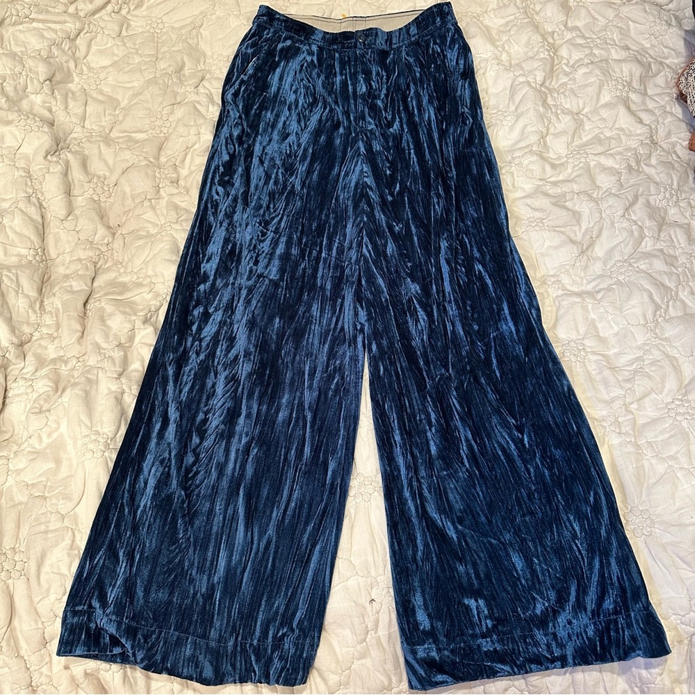 FREE PEOPLE VELVET WIDE LEG PANTS